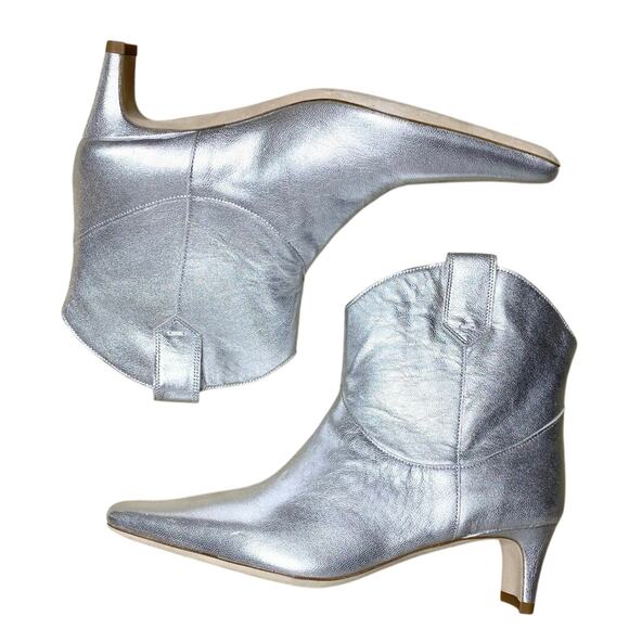 Staud Western Wally Bootie In Silver 7 NWOB - Picture 2 of 8